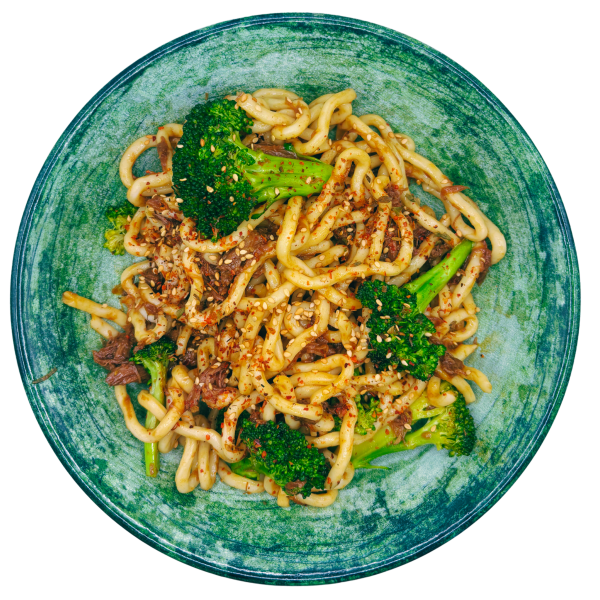Beef broccoli udon stir fry